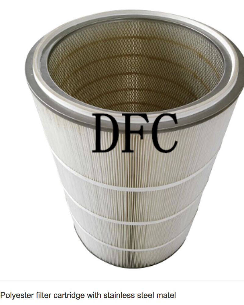 Polyester filter cartridge with stainless steel matel - A TYPE