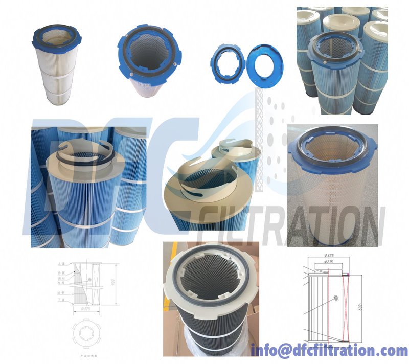 Twist‑lock cylindrical dust filter cartridge, tool‑free quick installation for industrial dust collector replacement
