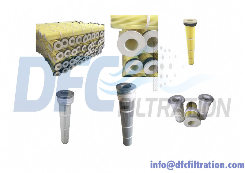  Slim pleated filter cartridge for filter bag replacement, economical steel end cap, multiple filter media options